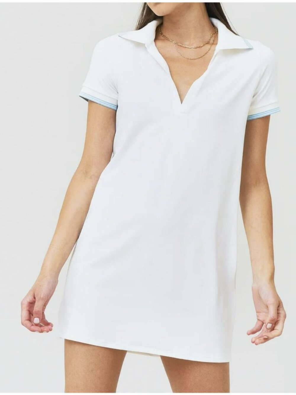 Addison Bay White Polo Jersey Dress Size Large New